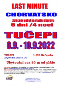 Last minute Tučepi -6.9.-10.9.20221