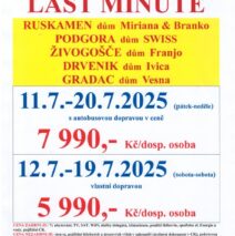 LAST MINUTE – CHORVATSKO – RUSKAMEN, PODGORA, ŽIVOGOŠČE, DRVENIK, GRADAC V TERMÍNU 11.7. – 20.7.2025