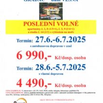Chorvatsko – letovisko Gradac – dům Vesna v termínu 27.6. – 6.7.2025 poslední volné AP/ST