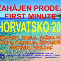 CHORVATSKO 2026 -ZAHÁJENÍ PRODEJE FIRST MINUTE