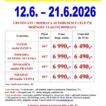 Chorvatsko 12.6. – 21.6.2026  Tučepi, Podgora, Živogošče, Gradac