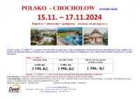 15.11. – 17.11.2024  Polsko – termální lázně Chocholow