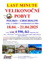 Last minute 18.4. – 21.4.2025 Velikonoce v termálních lázních Chocholow