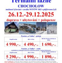 26.12. – 29.12.2025 Polsko – termální lázně Chocholow