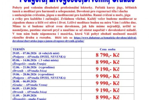 Chorvatsko – Jóga u moře