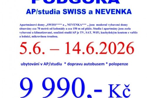 FIRST MINUTE CHORVATSKO – PODGORA 5.6.-14.6.2026