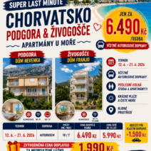 SUPER LAST MINUTE CHORVATSKO – PODGORA A ŽIVOGOŠČE V TERMÍNU 12.6.-21.6.2026