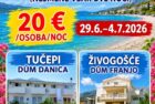 Doprodej volných AP v Gradaci  Tučepi a Živogošče v libovolném termínu na vlastní dopravu