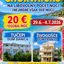 Doprodej volných AP v Gradaci  Tučepi a Živogošče v libovolném termínu na vlastní dopravu