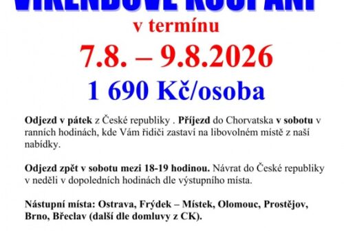 7.8. – 9.8.2026  Chorvatsko – Víkendové koupání